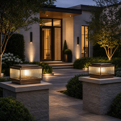 Modern Outdoor Wall Light Waterproof Brass Acrylic E26/E27 Bulb 3000K IP65 Exterior Sconce