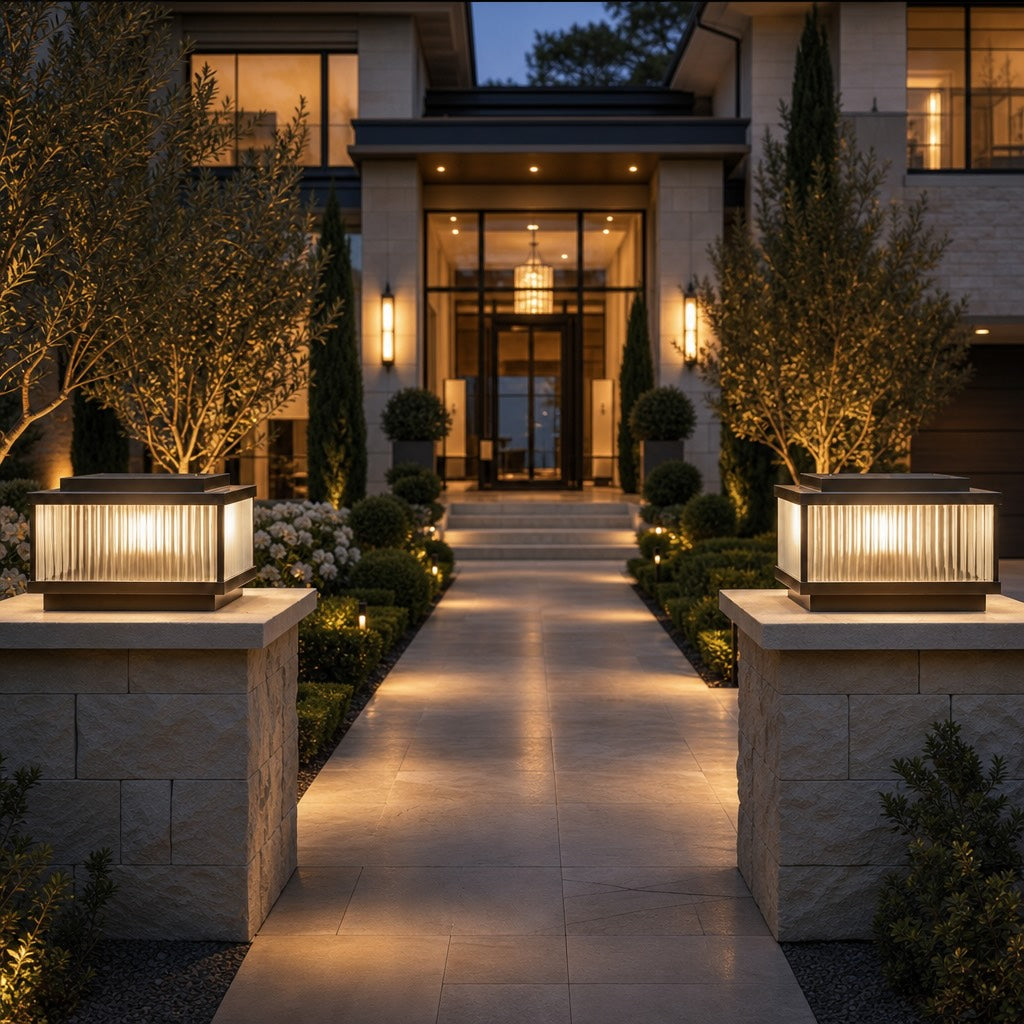 Modern Outdoor Wall Light Waterproof Brass Acrylic E26/E27 Bulb 3000K IP65 Exterior Sconce