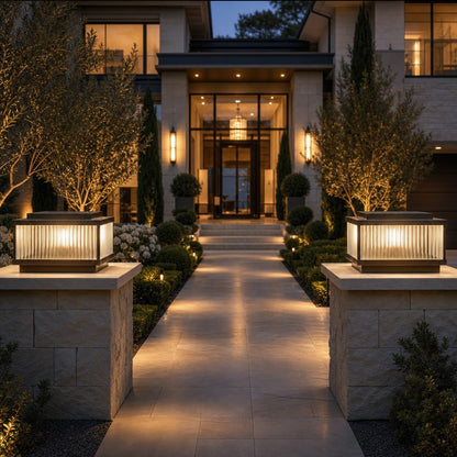 Modern Outdoor Wall Light Waterproof Brass Acrylic E26/E27 Bulb 3000K IP65 Exterior Sconce
