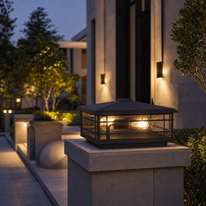 Modern Outdoor Wall Light IP54 Rated Aluminum Alloy with Transparent Glass Shade E27 Bulb Base