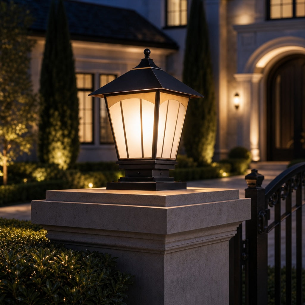 Modern Outdoor Wall Light IP55 Waterproof Solid Copper Glass Shade E27 Compatible Garden Lighting