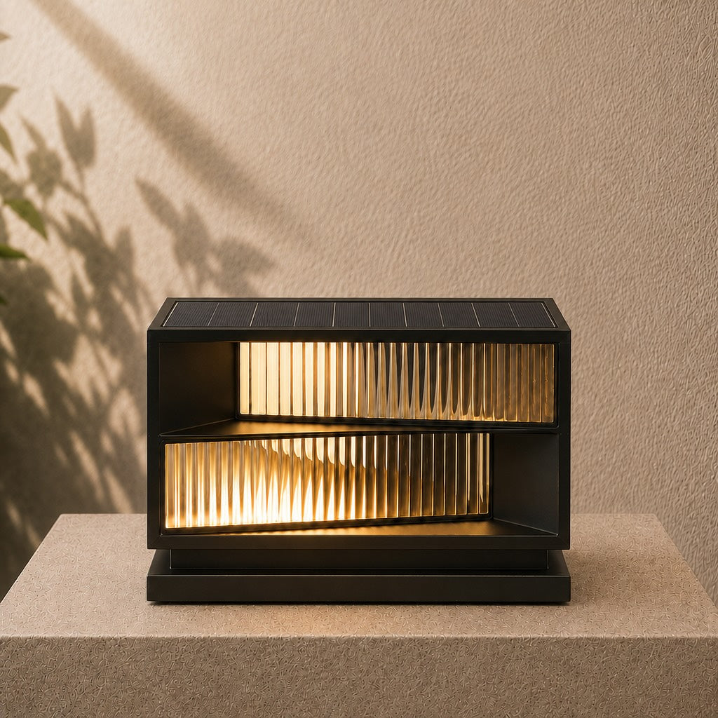 Modern Solar Pillar Light Adjustable Height Stainless Steel LED Waterproof Outdoor Fixture