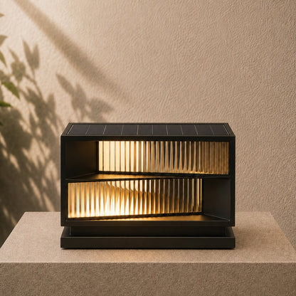 Modern Solar Pillar Light Adjustable Height Stainless Steel LED Waterproof Outdoor Fixture