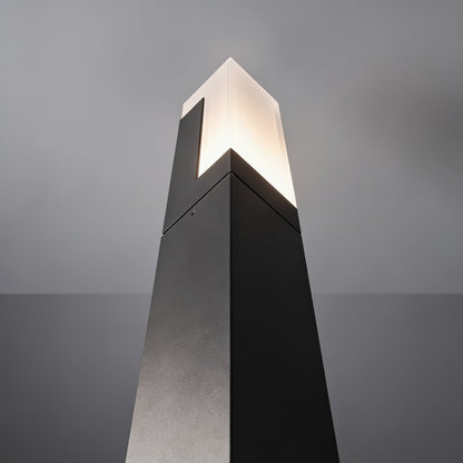 Modern Black Bollard Light Outdoor Ground Mounted Die-Cast Aluminum LED Waterproof 3000K