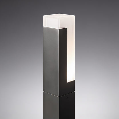 Modern Black Bollard Light Outdoor Ground Mounted Die-Cast Aluminum LED Waterproof 3000K