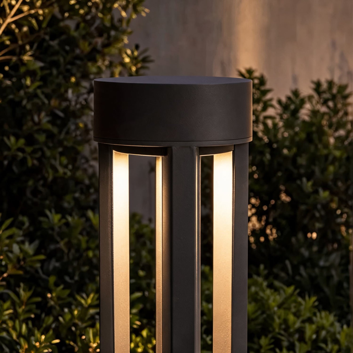 Modern LED Bollard Light Adjustable Height Round Square Aluminum Acrylic Warm White Outdoor