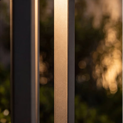 Modern LED Bollard Light Adjustable Height Round Square Aluminum Acrylic Warm White Outdoor