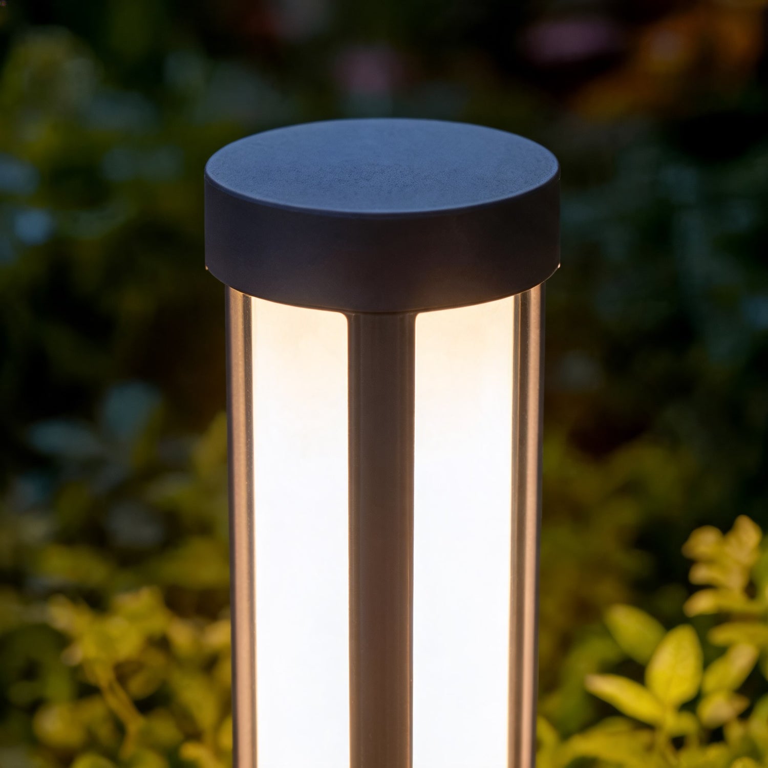 Modern Cylindrical LED Bollard Light Outdoor Waterproof Adjustable Height Die-Cast Aluminum