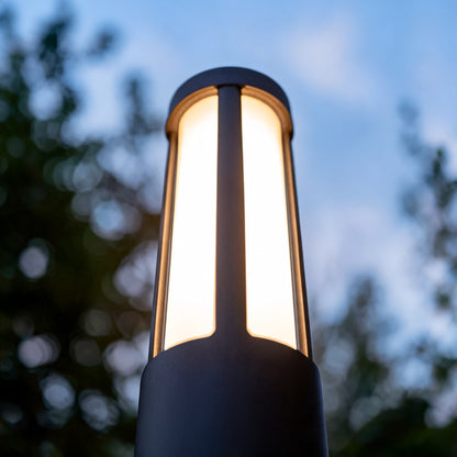 Modern Cylindrical LED Bollard Light Outdoor Waterproof Adjustable Height Die-Cast Aluminum