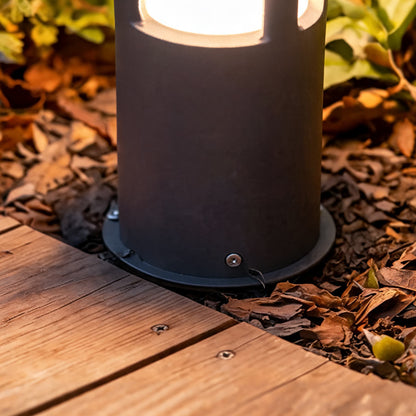 Modern Cylindrical LED Bollard Light Outdoor Waterproof Adjustable Height Die-Cast Aluminum