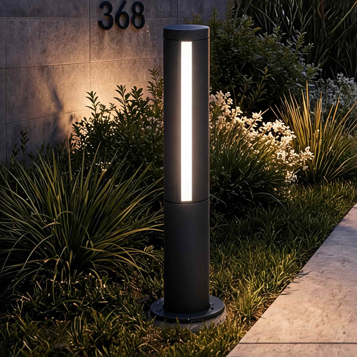 Modern LED Bollard Light Outdoor Fixture Die-Cast Aluminum Waterproof 3000K Ideal for Courtyards