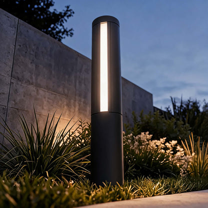 Modern LED Bollard Light Outdoor Fixture Die-Cast Aluminum Waterproof 3000K Ideal for Courtyards