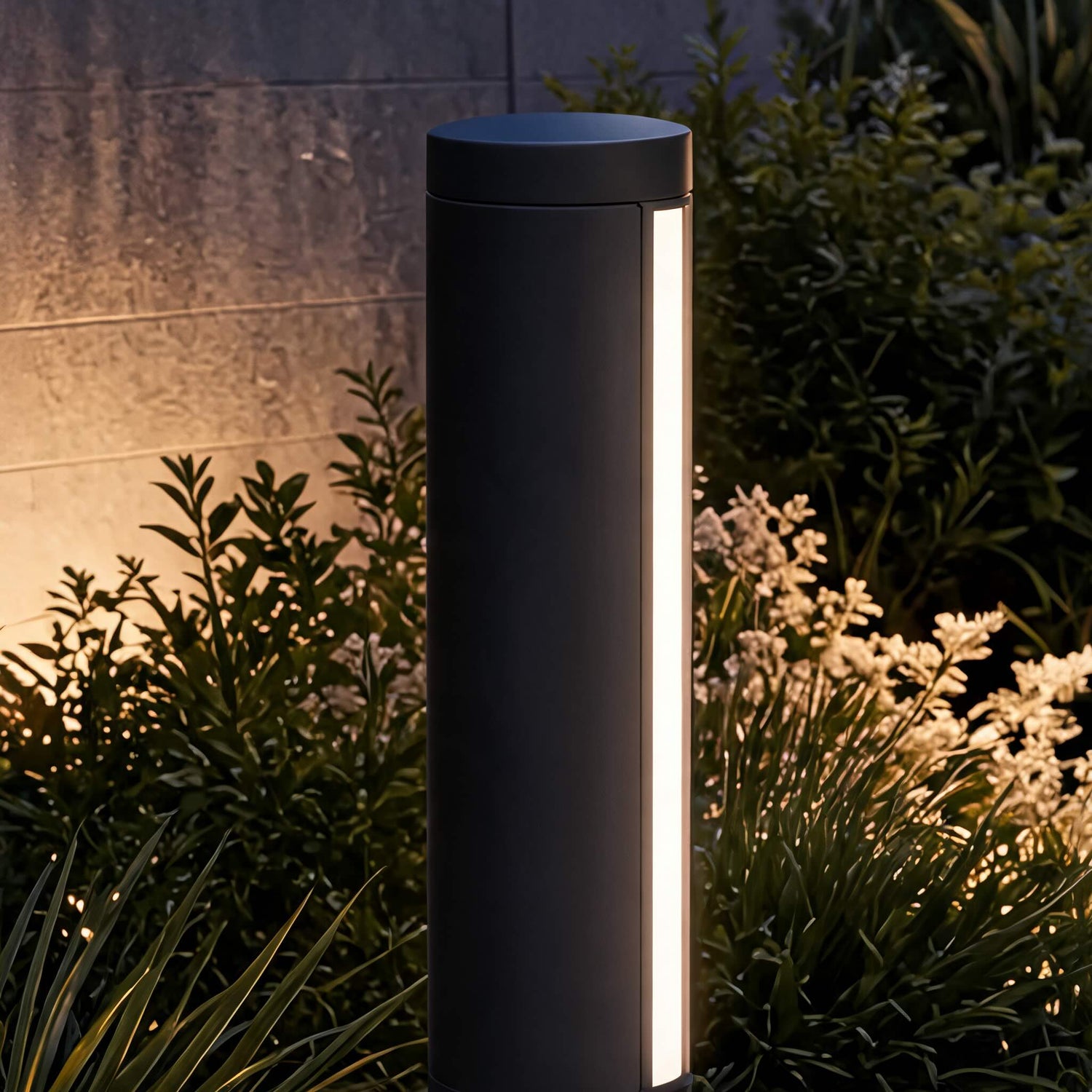 Modern LED Bollard Light Outdoor Fixture Die-Cast Aluminum Waterproof 3000K Ideal for Courtyards