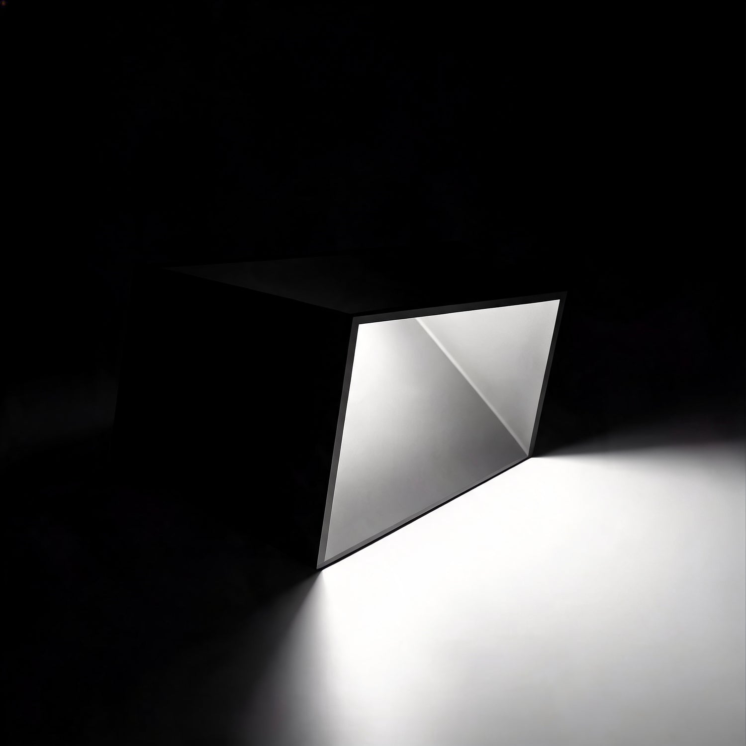 Solar Pathway Light Modern Cube Design Stainless Steel Frame with Glass Shade LED Illumination