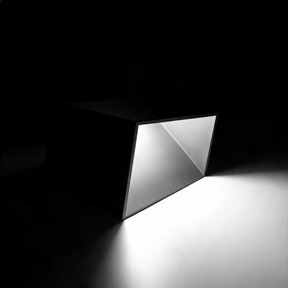 Solar Pathway Light Modern Cube Design Stainless Steel Frame with Glass Shade LED Illumination
