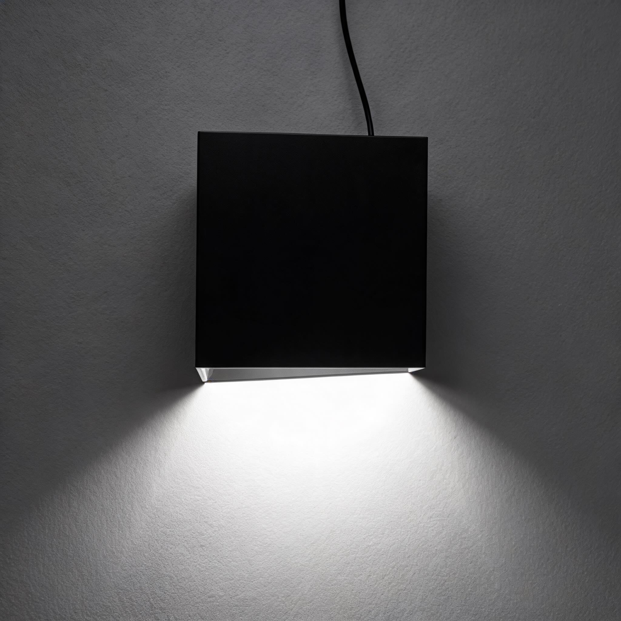 Solar Pathway Light Modern Cube Design Stainless Steel Frame with Glass Shade LED Illumination