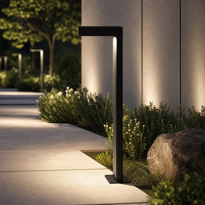 Solar Outdoor Lights Modern Landscape Light Adjustable Height Aluminum Glass LED IP65