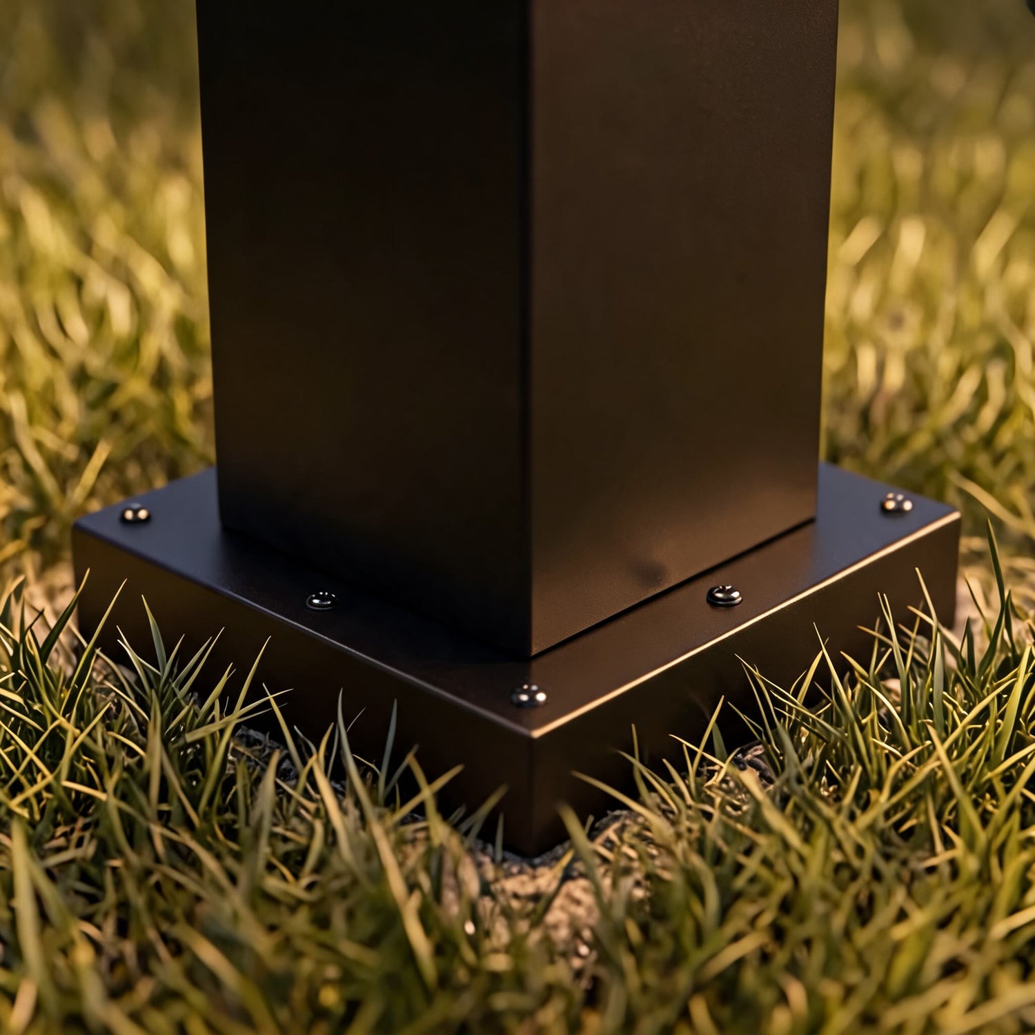 Modern Square Bollard Light Outdoor Ground Mounted Aluminum LED 7W COB Warm White 3000K