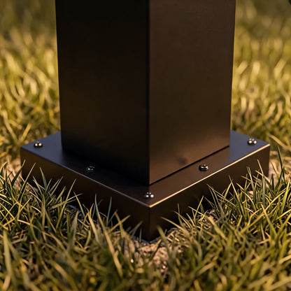 Modern Square Bollard Light Outdoor Ground Mounted Aluminum LED 7W COB Warm White 3000K