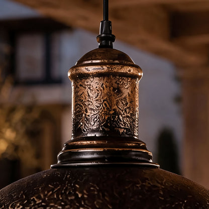 Industrial Outdoor Pendant Light Fixture Hanging Iron Waterproof LED 3000K Warm White