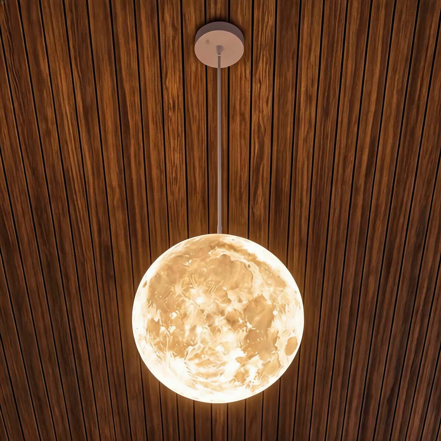 Modern Outdoor Hanging Light Resin and Fiberglass with Warm White LED and IP65 Waterproof Rating