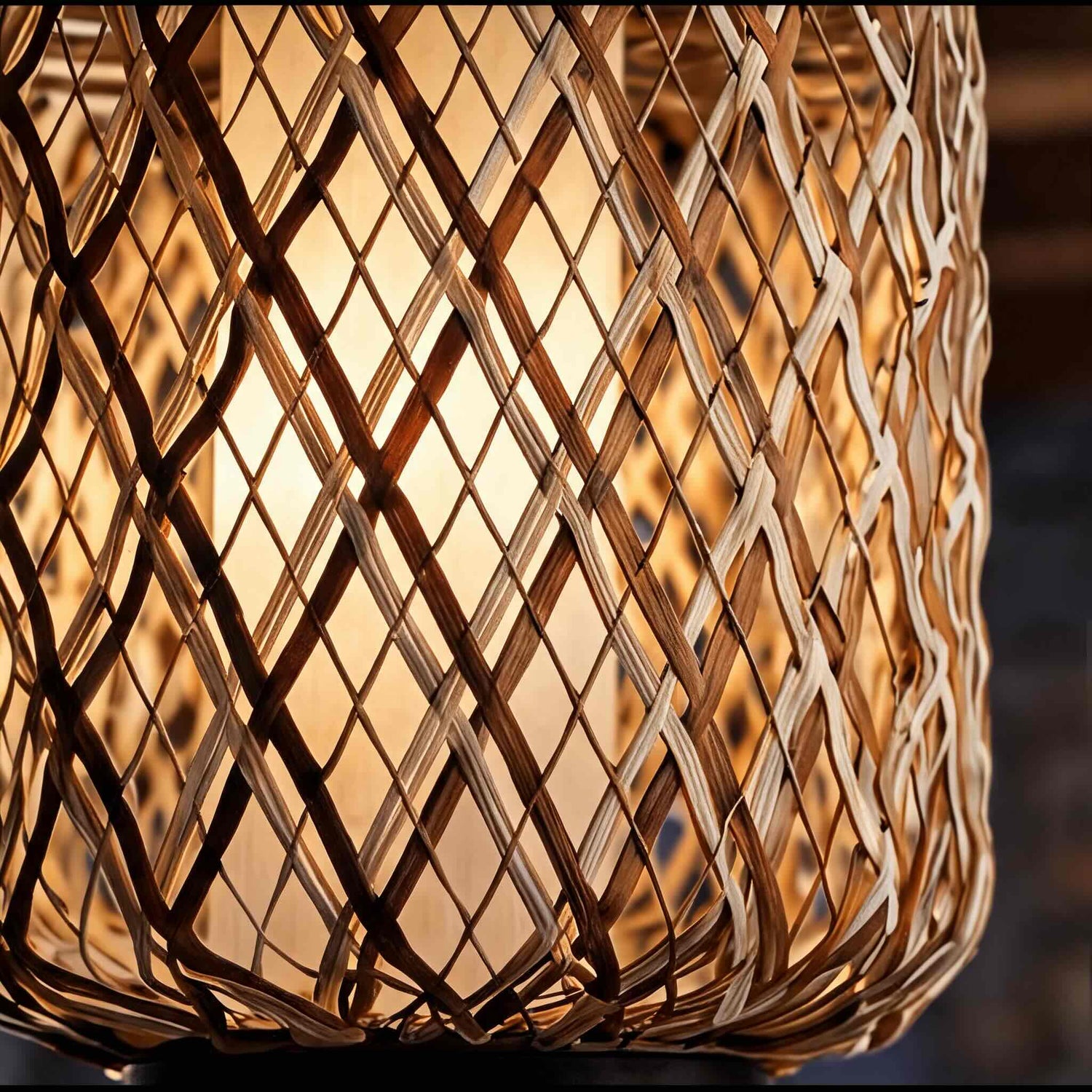 Modern Outdoor Hanging Pendant Light Fixture Rattan Iron Waterproof LED Compatible