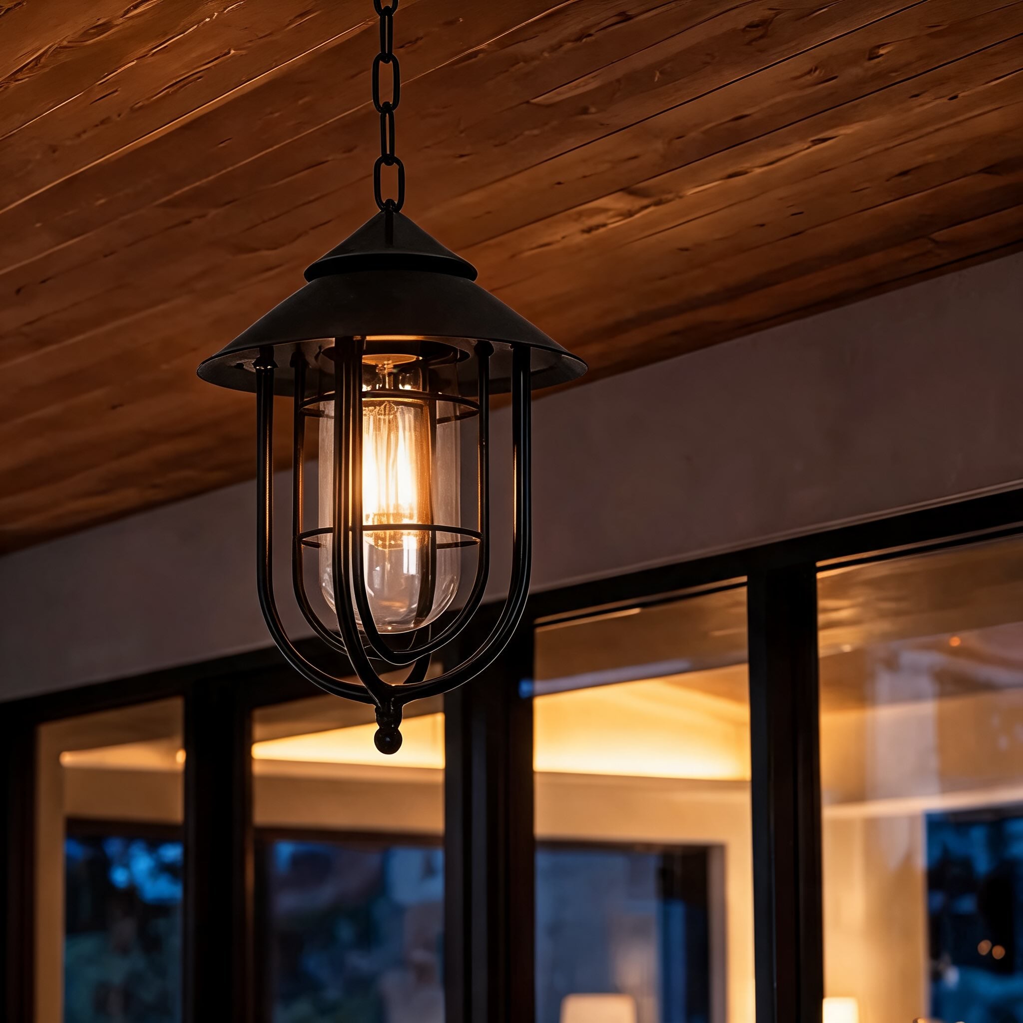 Vintage Rustic Outdoor Hanging Pendant Light Adjustable Die-Cast Aluminum LED Waterproof