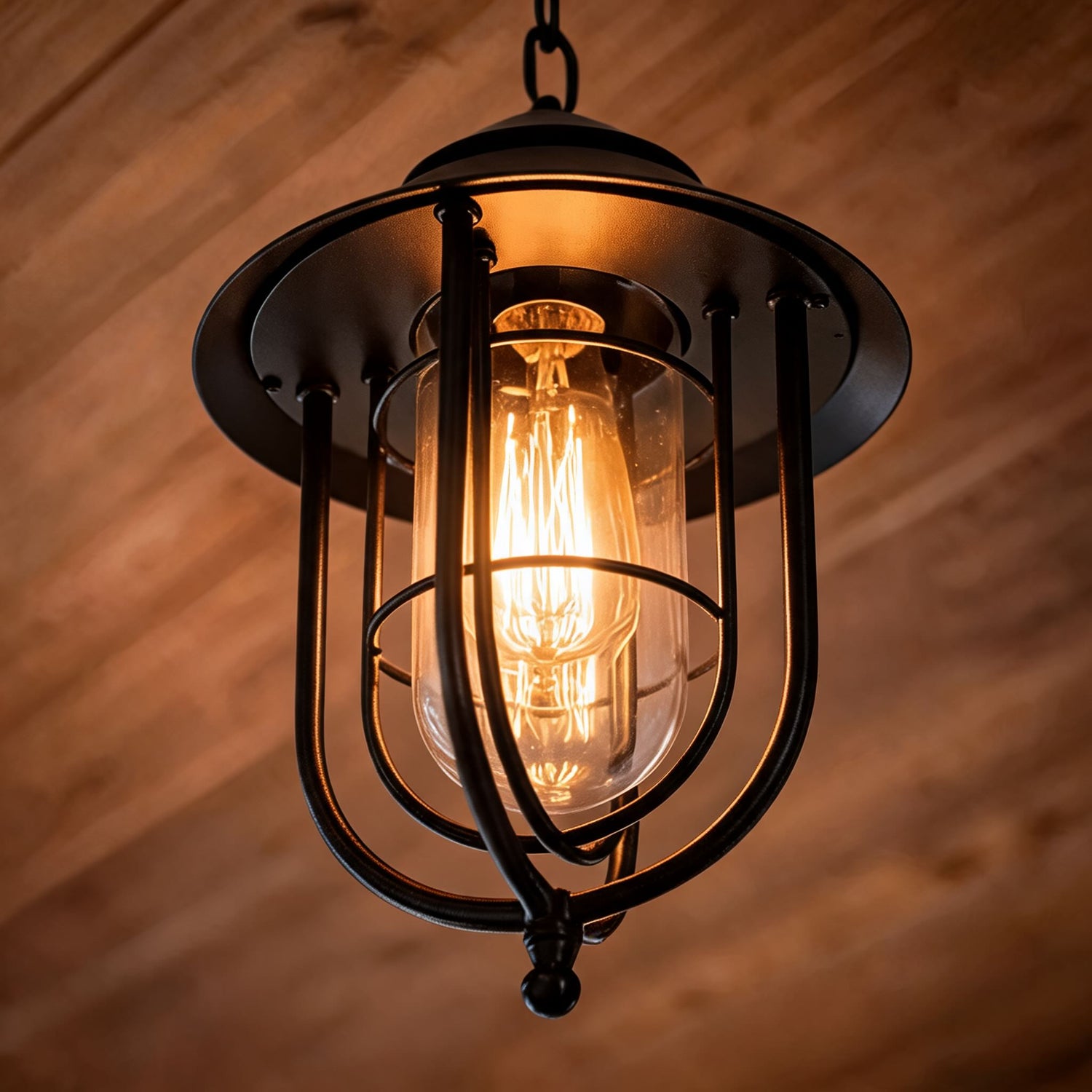 Vintage Rustic Outdoor Hanging Pendant Light Adjustable Die-Cast Aluminum LED Waterproof