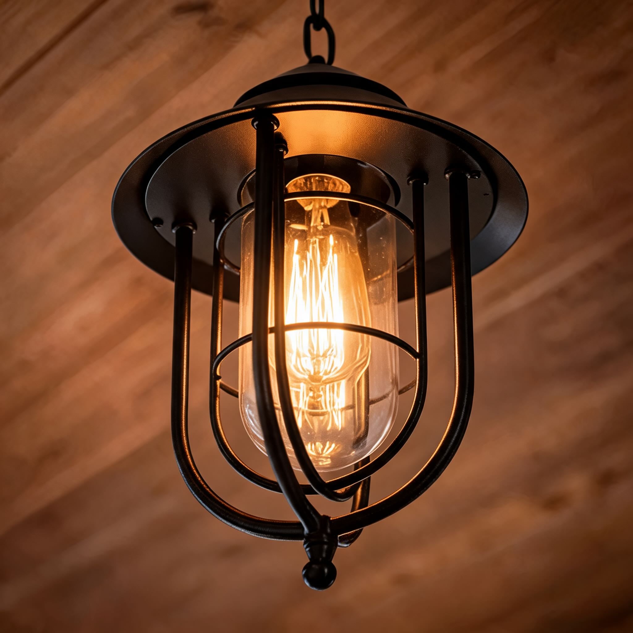 Vintage Rustic Outdoor Hanging Pendant Light Adjustable Die-Cast Aluminum LED Waterproof