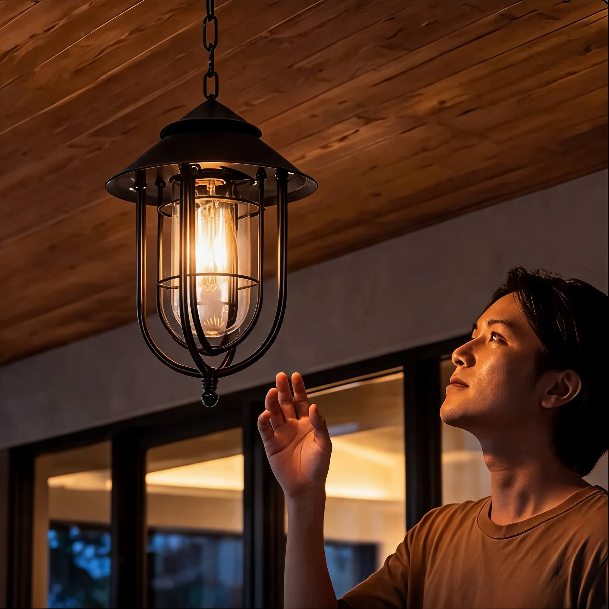 Vintage Rustic Outdoor Hanging Pendant Light Adjustable Die-Cast Aluminum LED Waterproof
