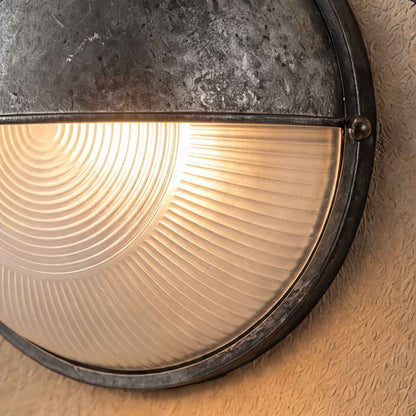 Industrial Outdoor Wall Lamp Weatherproof Metal Glass Shade LED Lighting Fixture