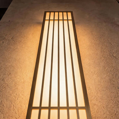 Modern Rectangle Outdoor Wall Light IP65 Waterproof Stainless Steel LED Vertical Grid Design