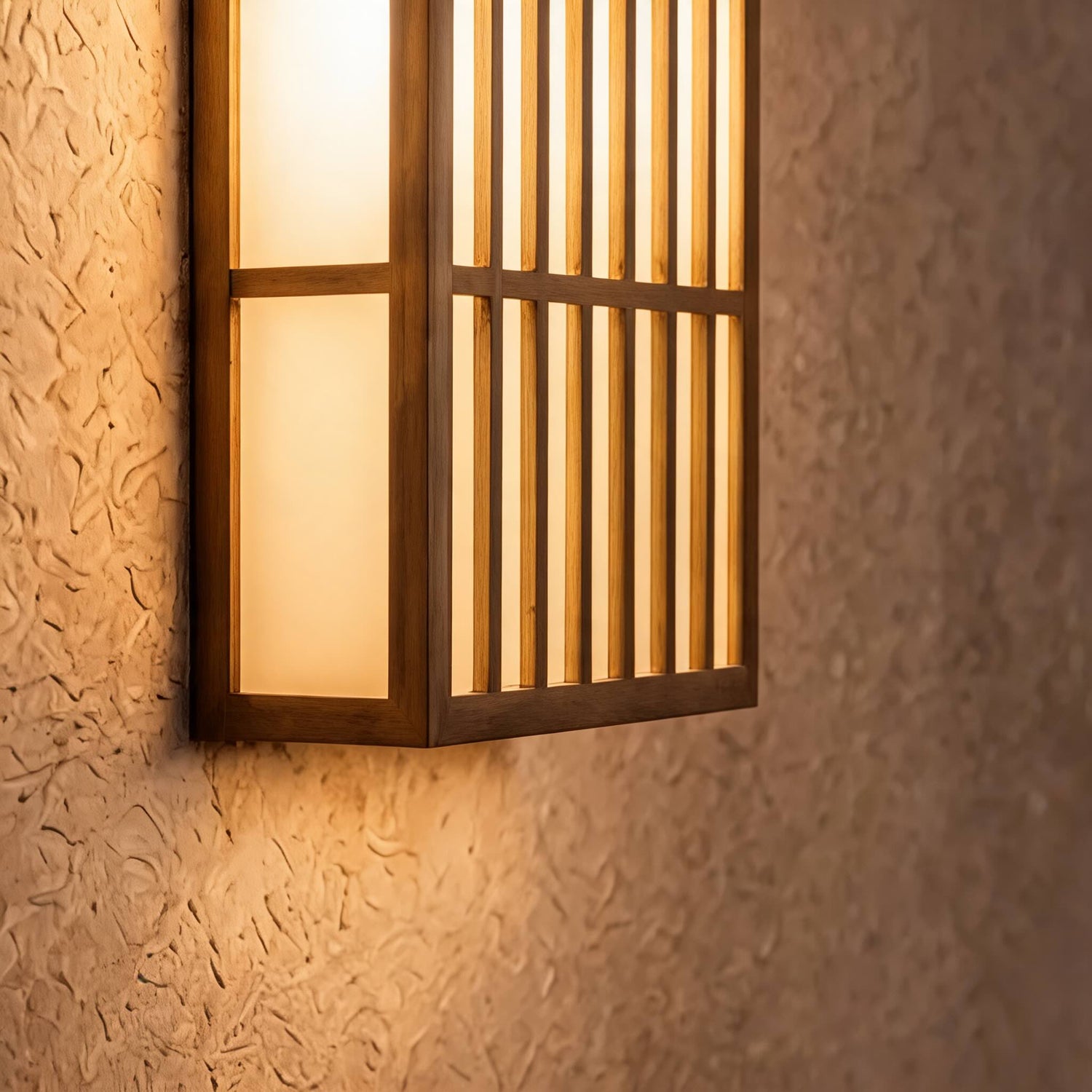 Modern Rectangle Outdoor Wall Light IP65 Waterproof Stainless Steel LED Vertical Grid Design