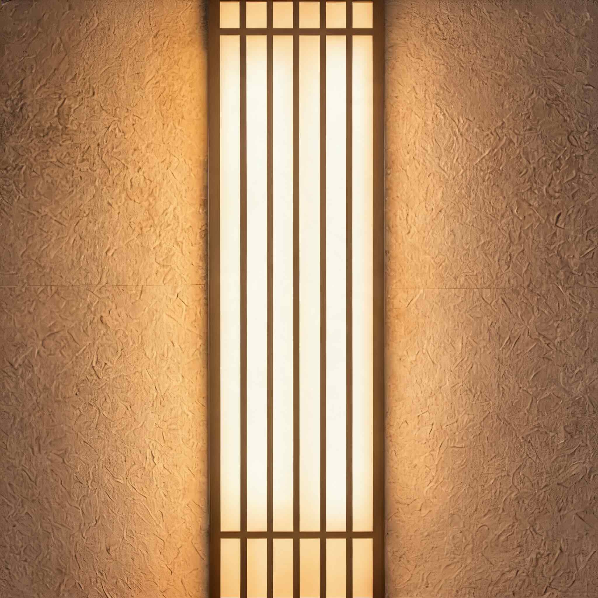Modern Rectangle Outdoor Wall Light IP65 Waterproof Stainless Steel LED Vertical Grid Design
