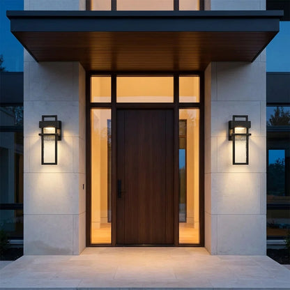 Modern Black Outdoor Wall Light Wall Mounted Aluminum 12W LED Waterproof for Exterior Use