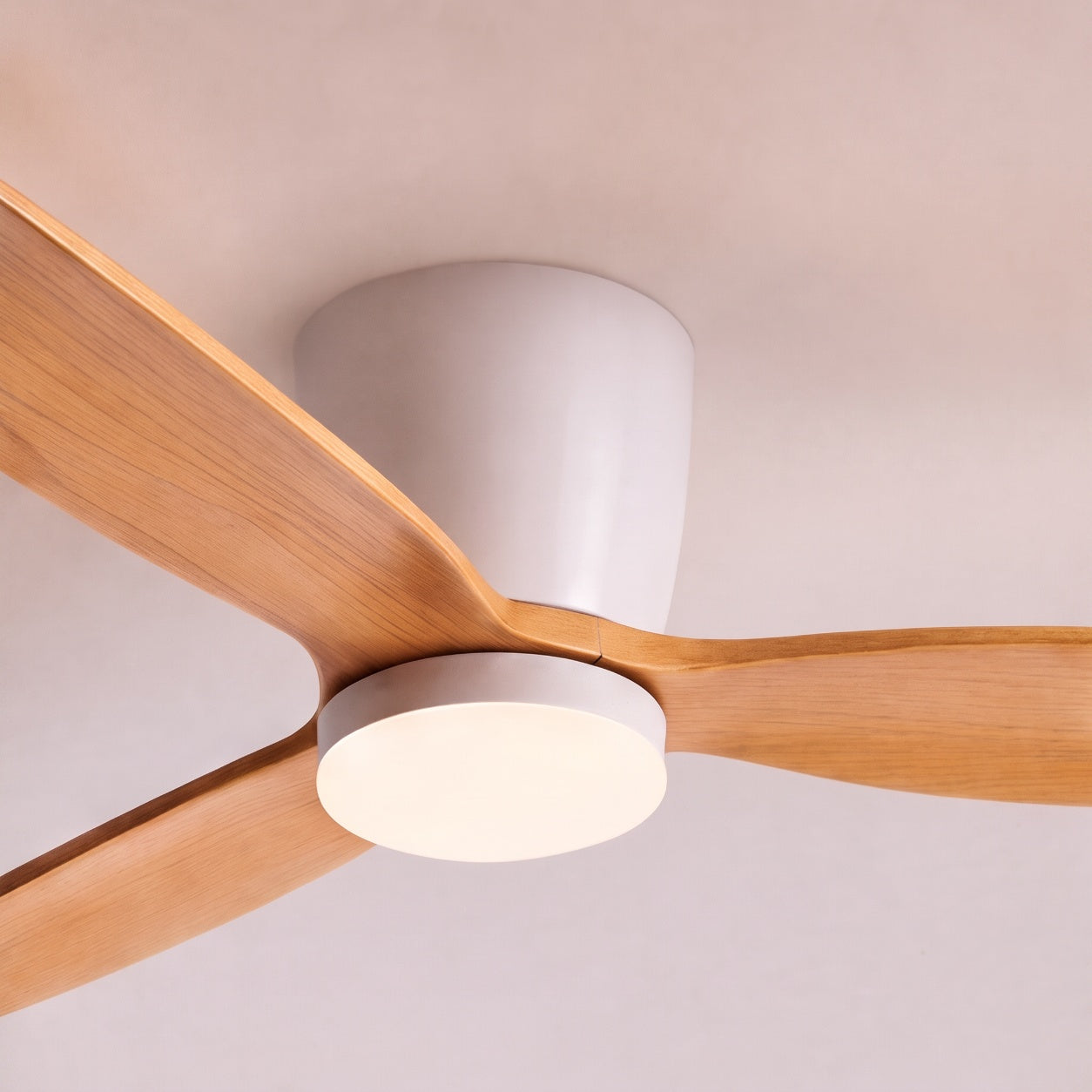 Modern Ceiling Fan with Lights Flush Mount Copper Blades LED 6-Speed DC Motor 2400lm