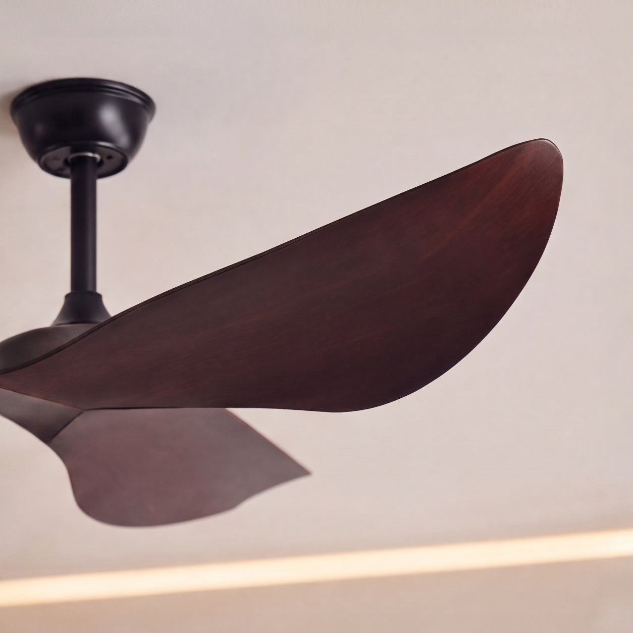 Modern Black Flush Mount Ceiling Fan with ABS Blades and 6-Speed DC Motor for Quiet Airflow