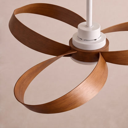 Modern Minimalist Flush Mount Ceiling Fan with LED Light and 6-Speed DC Motor