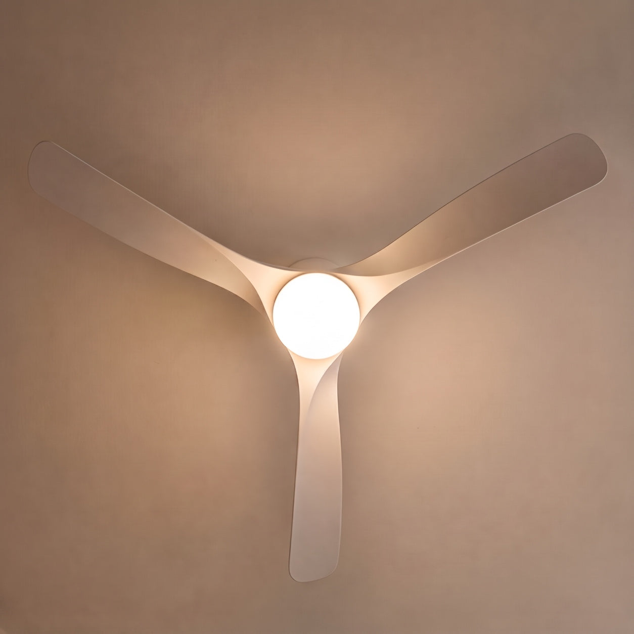 Modern Flush Mount Ceiling Fan with LED Light DC Motor 2400 Lumens Adjustable Color Temperature