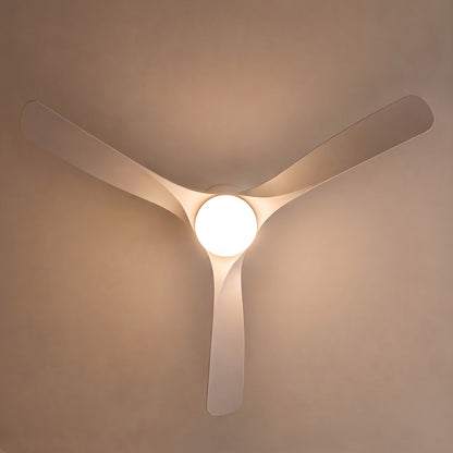 Modern Flush Mount Ceiling Fan with LED Light DC Motor 2400 Lumens Adjustable Color Temperature
