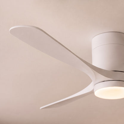 Modern Flush Mount Ceiling Fan with LED Light DC Motor 2400 Lumens Adjustable Color Temperature