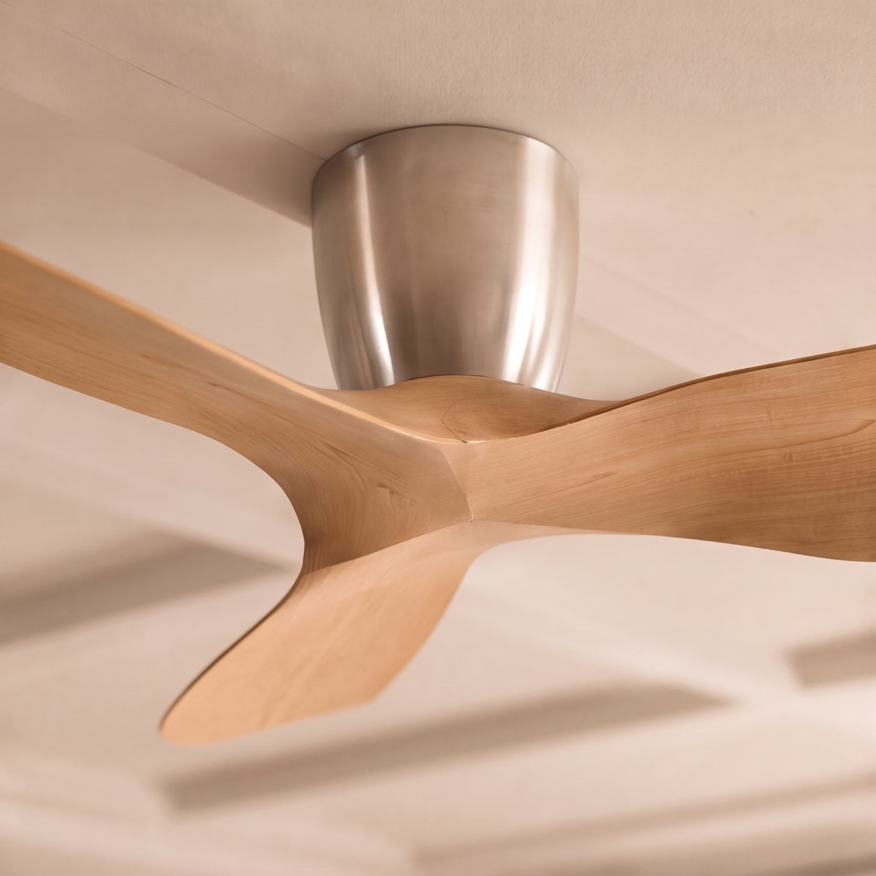 Modern Low Profile Ceiling Fan with Remote Control Energy Efficient DC Motor Quiet Operation