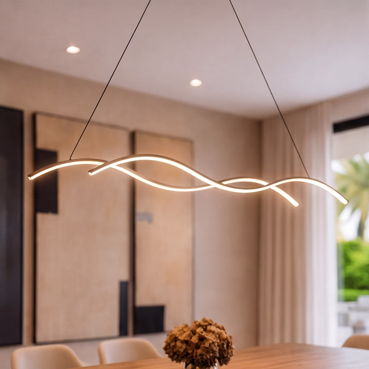 Modern Pendant Light Adjustable Hanging Aluminum LED Dimmable for Kitchen Island and Dining Room