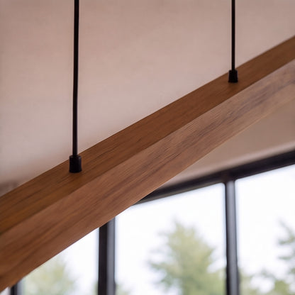 Modern LED Pendant Light Adjustable Hanging Lamp Pine and Black Walnut for Kitchen Island