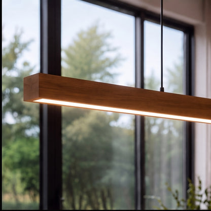 Modern LED Pendant Light Adjustable Hanging Lamp Pine and Black Walnut for Kitchen Island