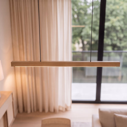 Modern LED Pendant Light Adjustable Hanging Lamp Pine and Black Walnut for Kitchen Island