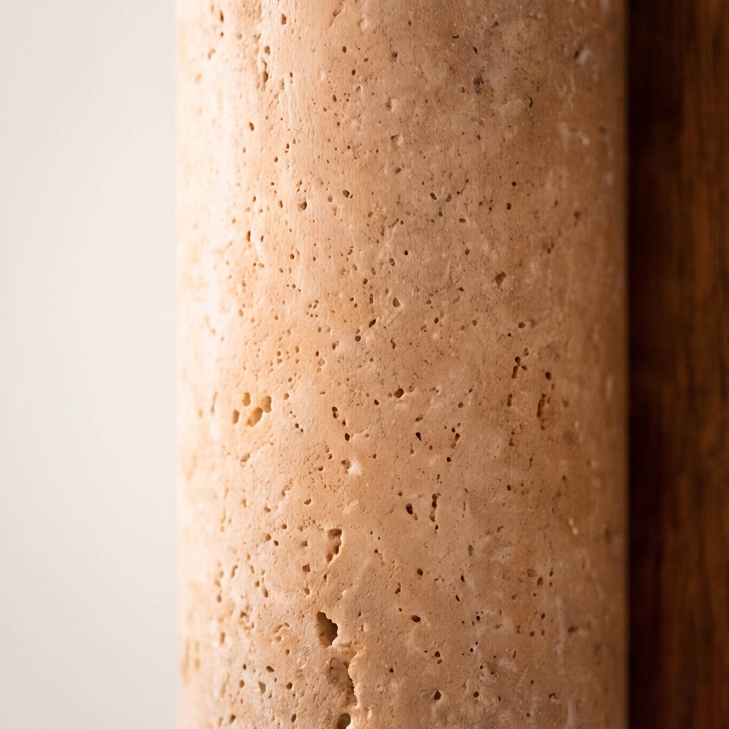 Modern Wall Light Wall Mounted Natural Travertine Shade Walnut Wood Base LED Compatible G9 Bulb