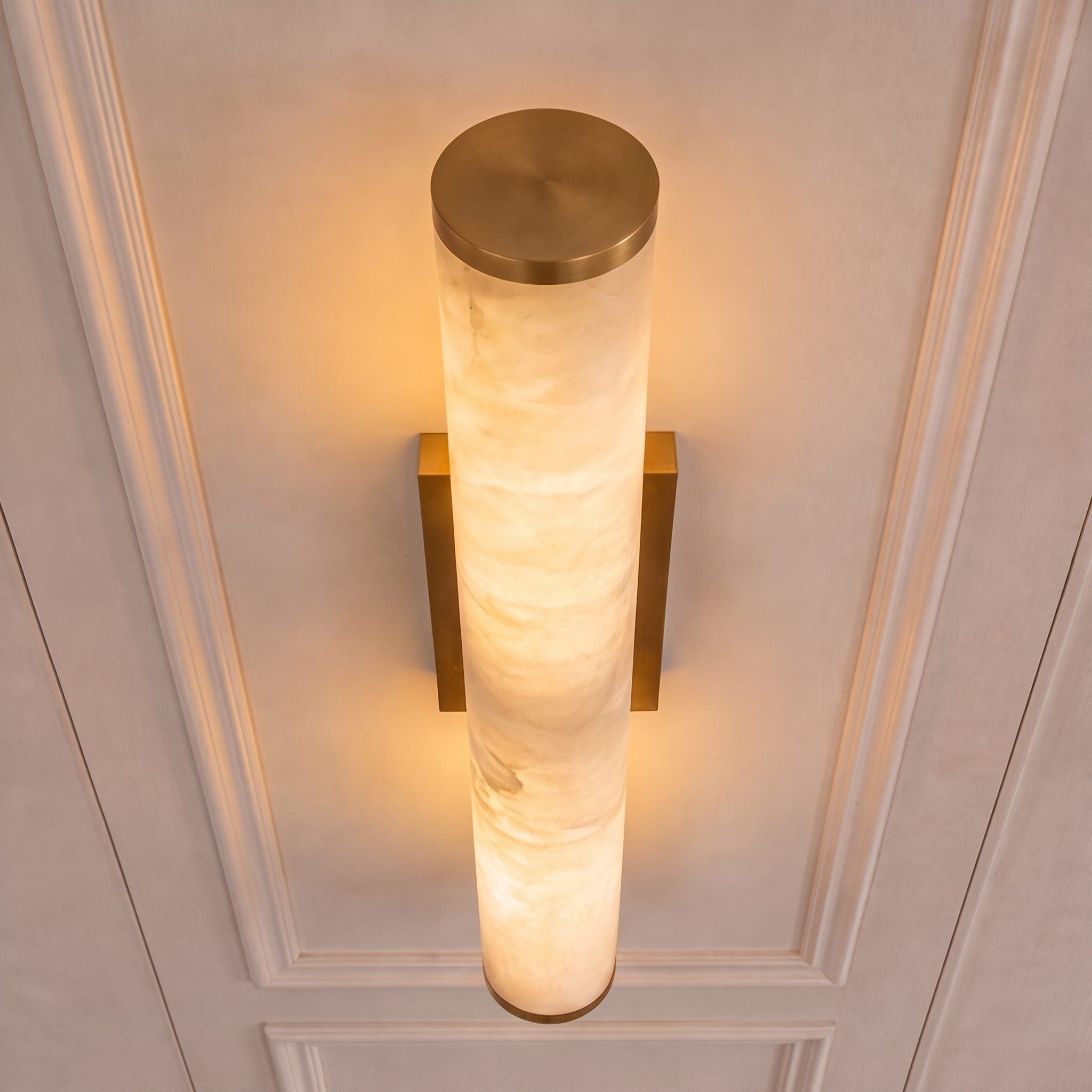 Modern Wall Sconce Wall Mounted Resin with Copper Accents LED Warm White Light for Indoor Use