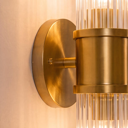 Modern Wall Sconce Wall Mounted Cylinder Glass Shade Iron Chrome Gold Finish LED 3000K