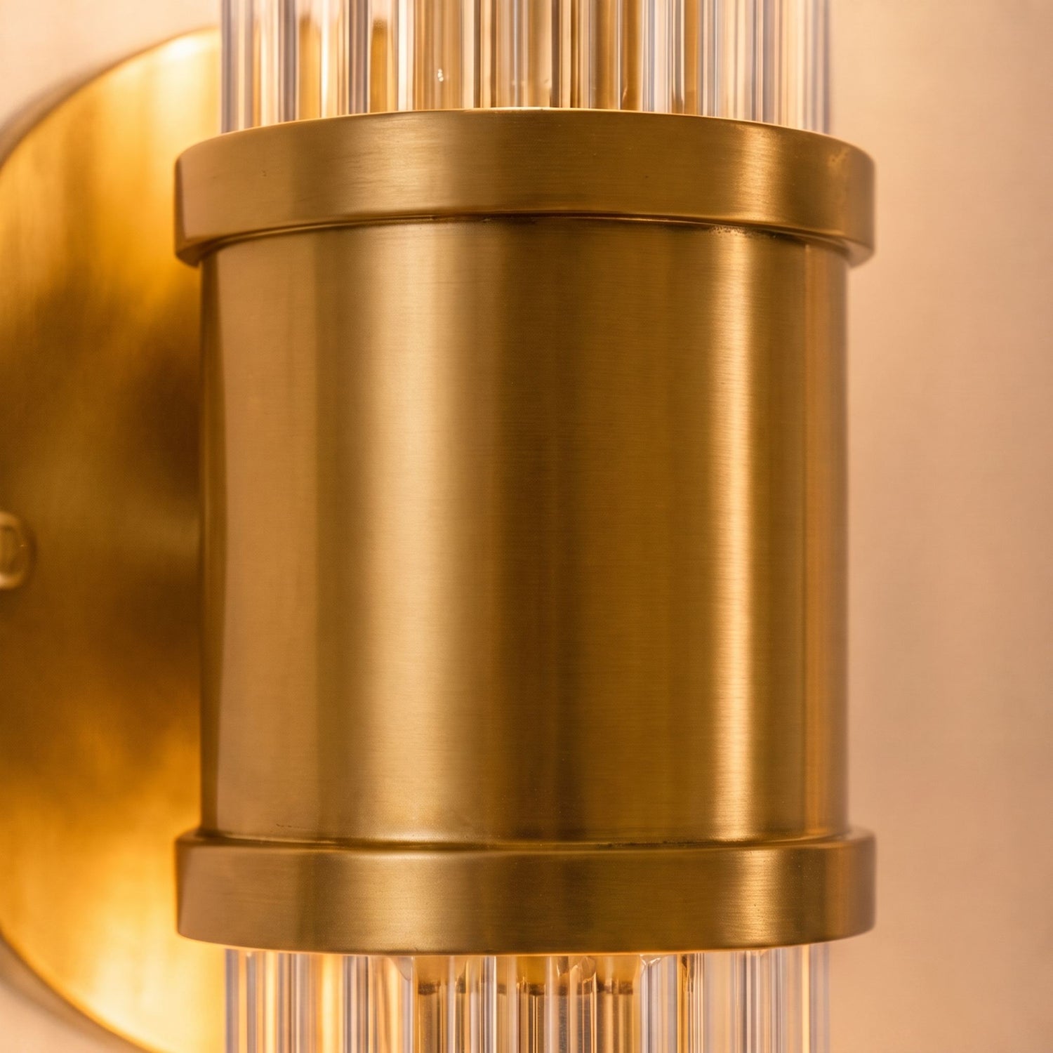 Modern Wall Sconce Wall Mounted Cylinder Glass Shade Iron Chrome Gold Finish LED 3000K